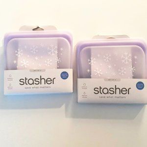 2 Stasher 2packs (4 Total) Reusable Food Storage Sandwich Bags NEW